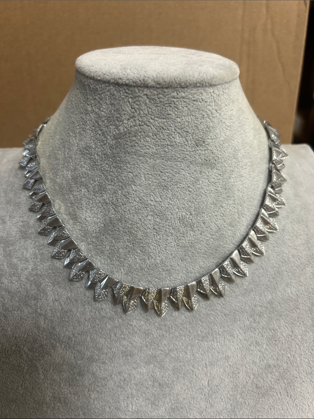 Silver Leaf-Style Necklace - Women's Jewelry